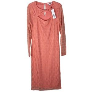 BB Dakota Steve Madden Womens Lace Shift Dress Floral Size S Neck twist Slit NEW